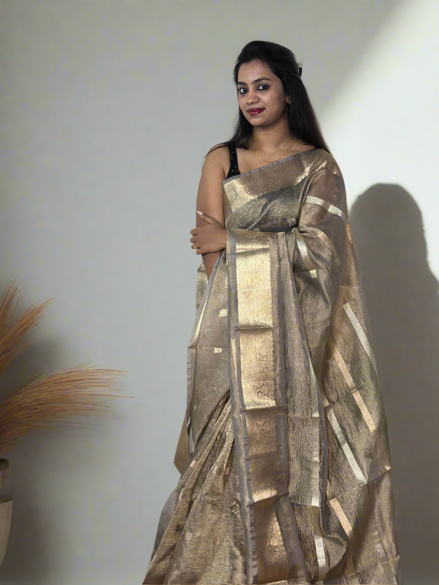 Metallic Crush Tissue Saree