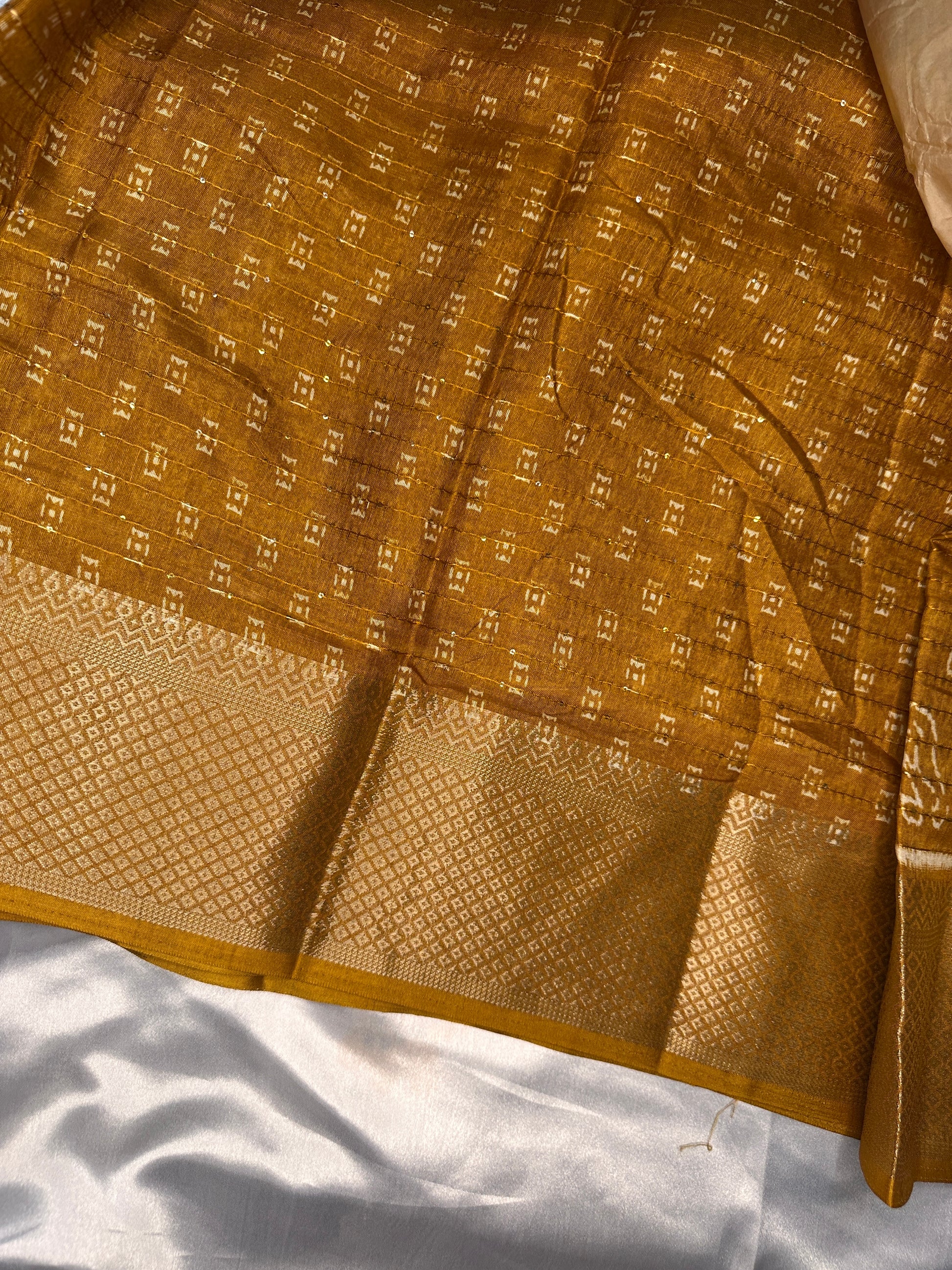 Mustard Yellow Dola Silk Saree