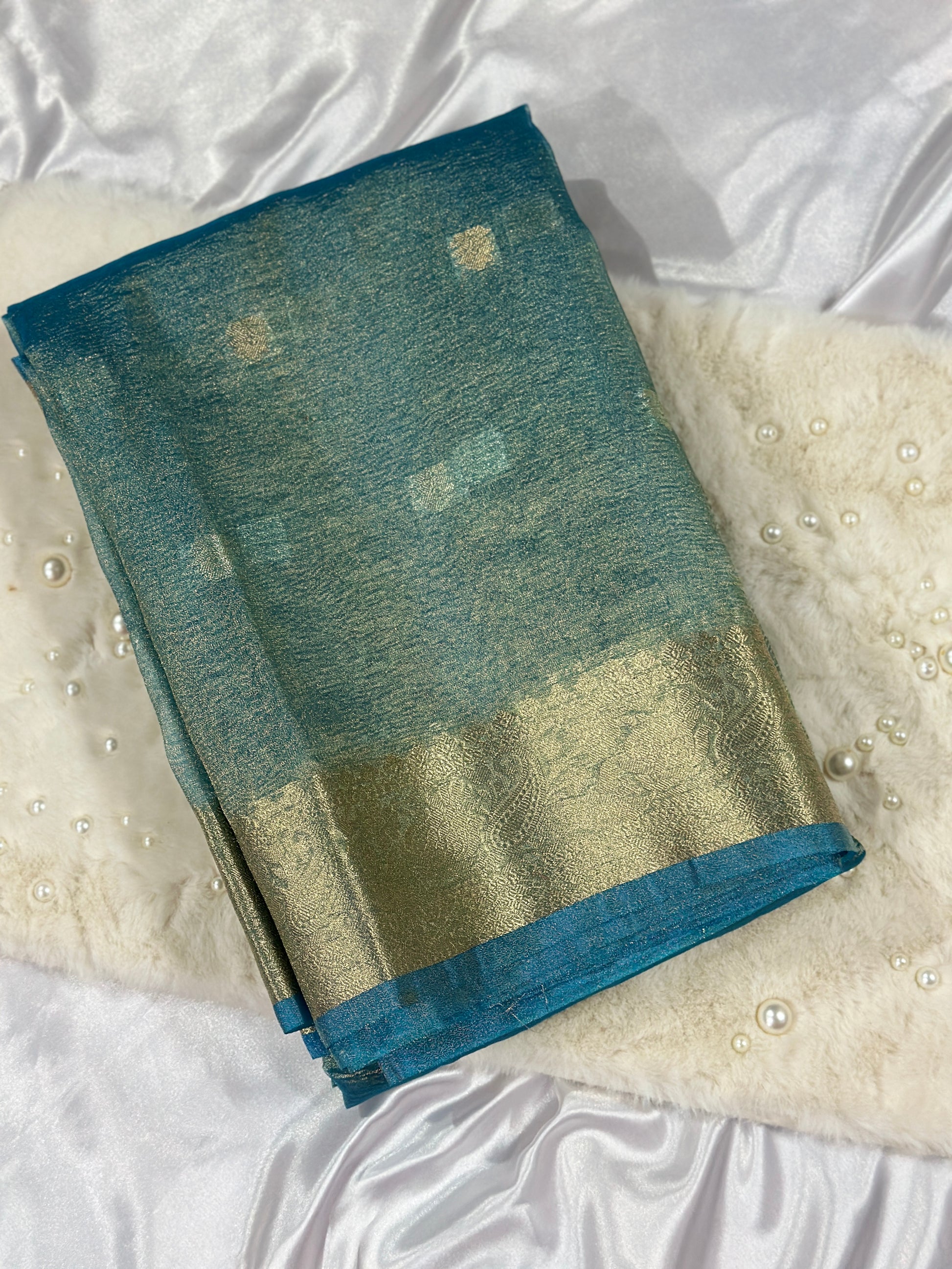 Metallic Crush Tissue Saree