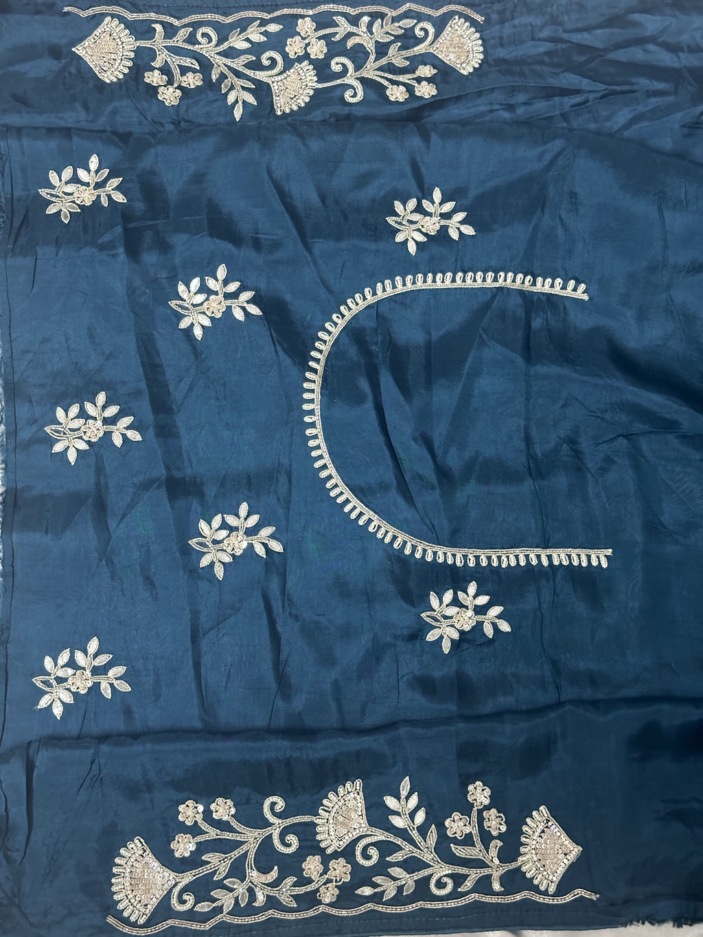 Ocean Blue Party Wear Saree
