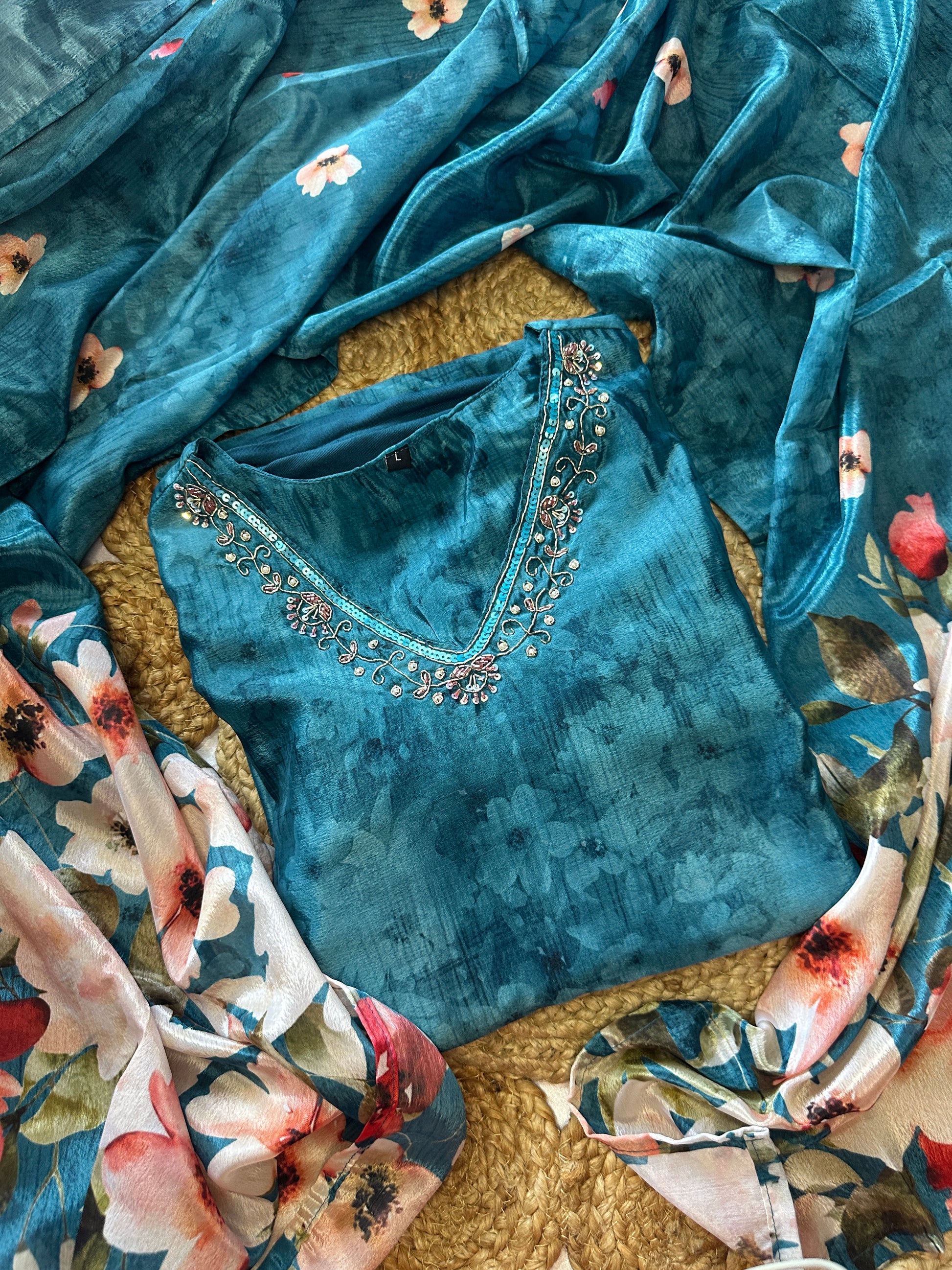 Teal Blue Suit Set