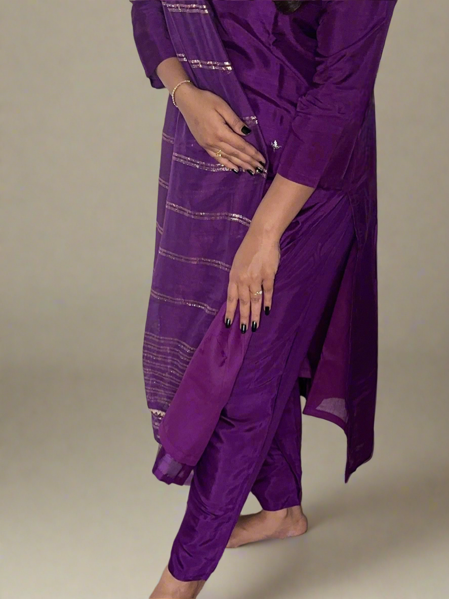 Dola Silk Purple Salwar Set