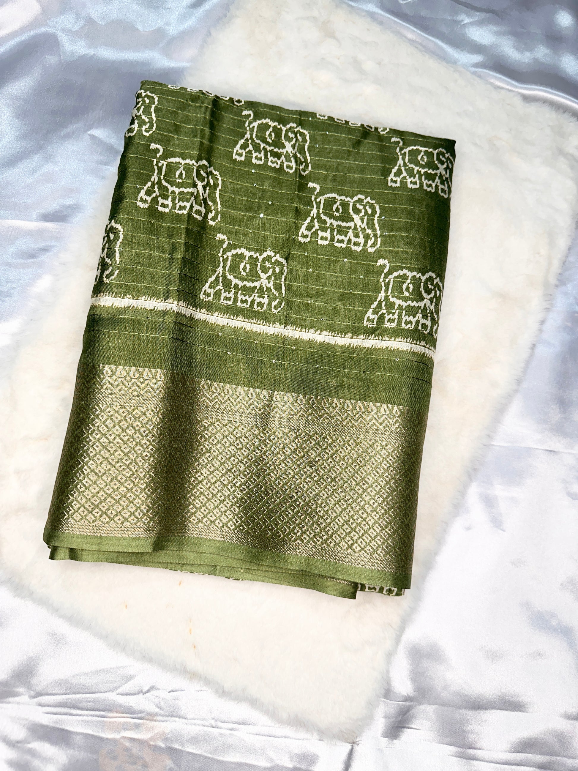 Green Dola Silk Saree