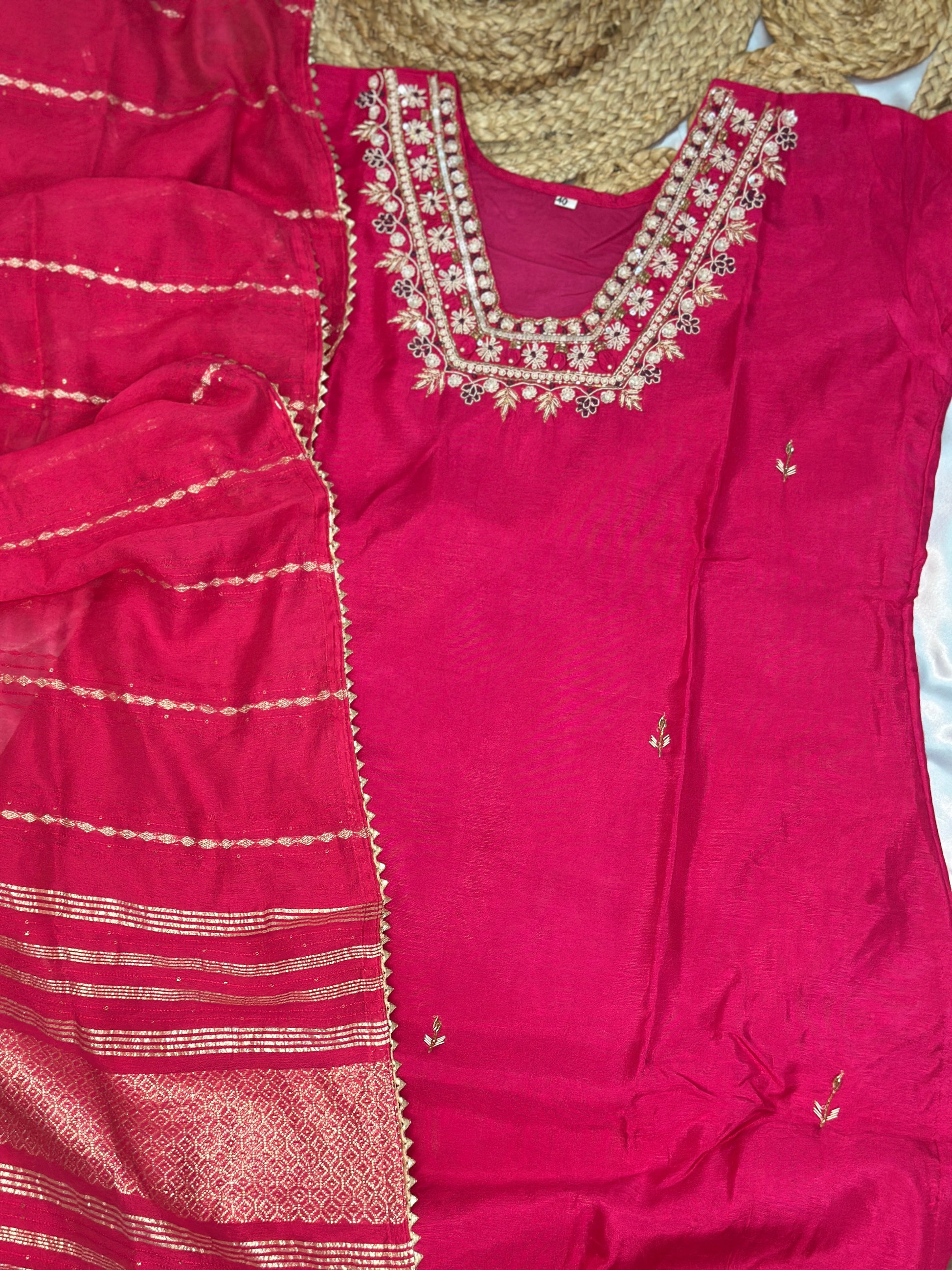 Pink Flare Salwar Set