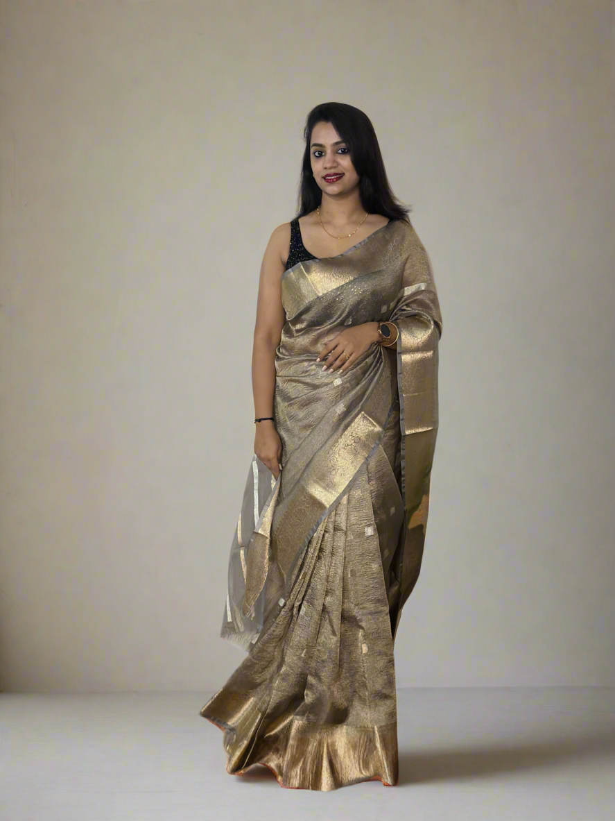 Metallic Crush Tissue Saree
