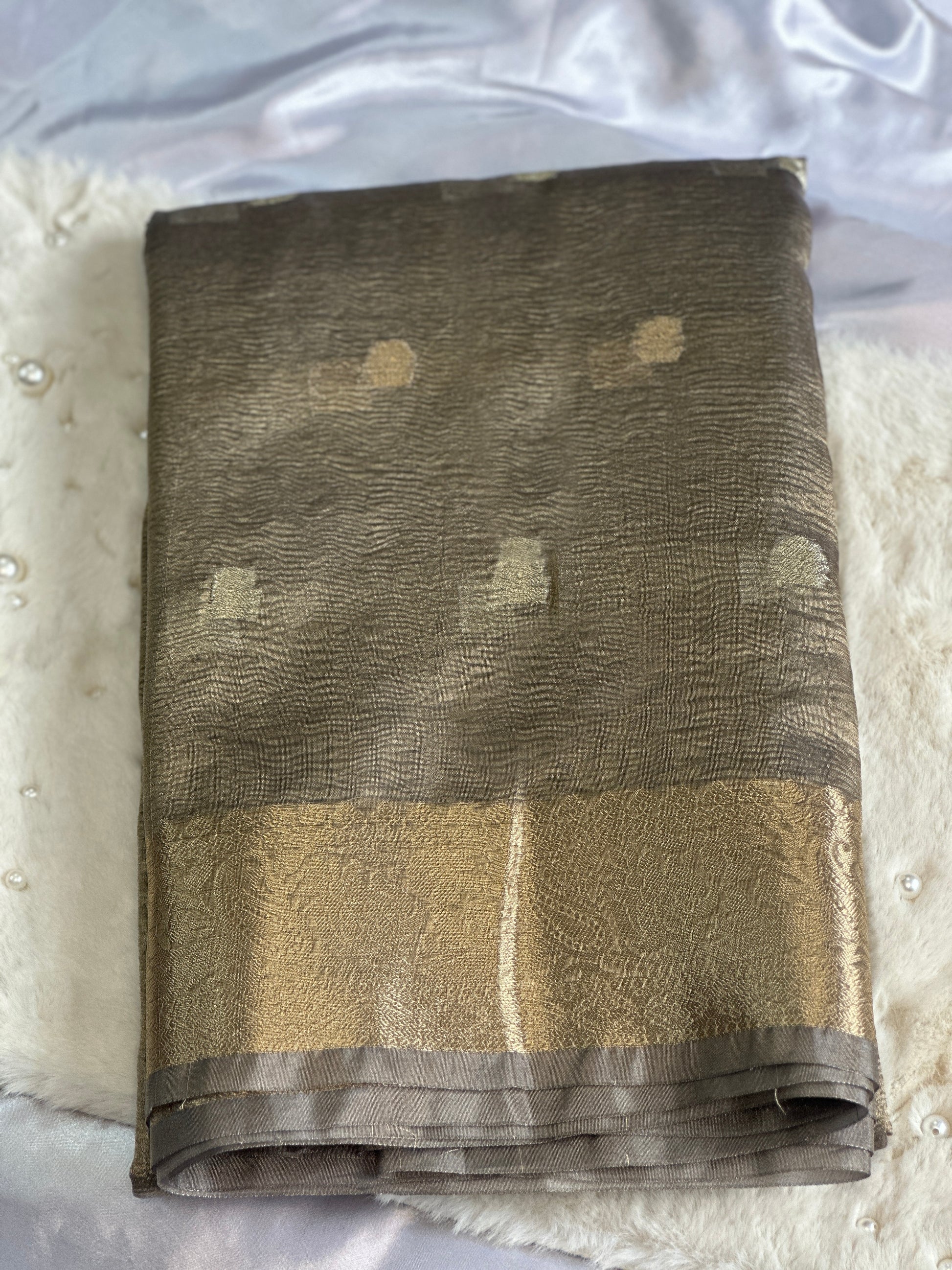 Metallic Crush Tissue Saree