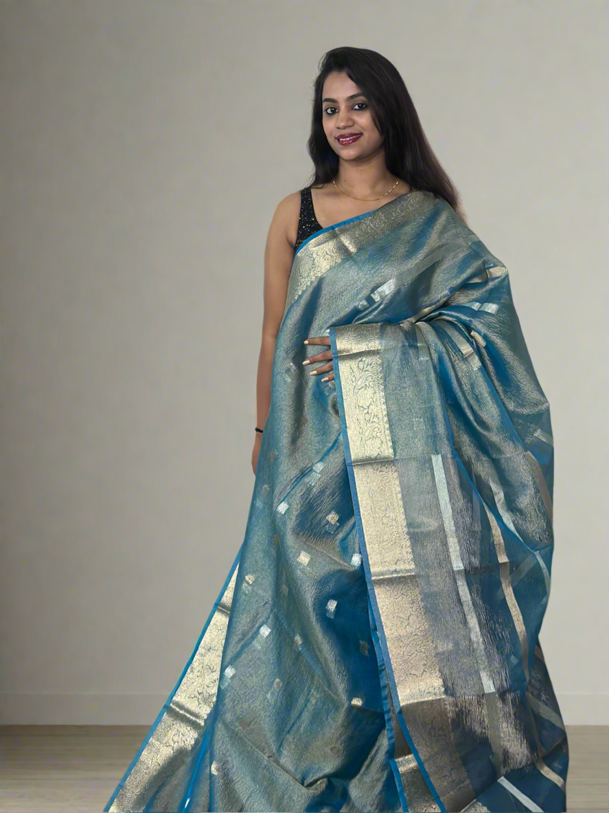 Metallic Crush Tissue Saree