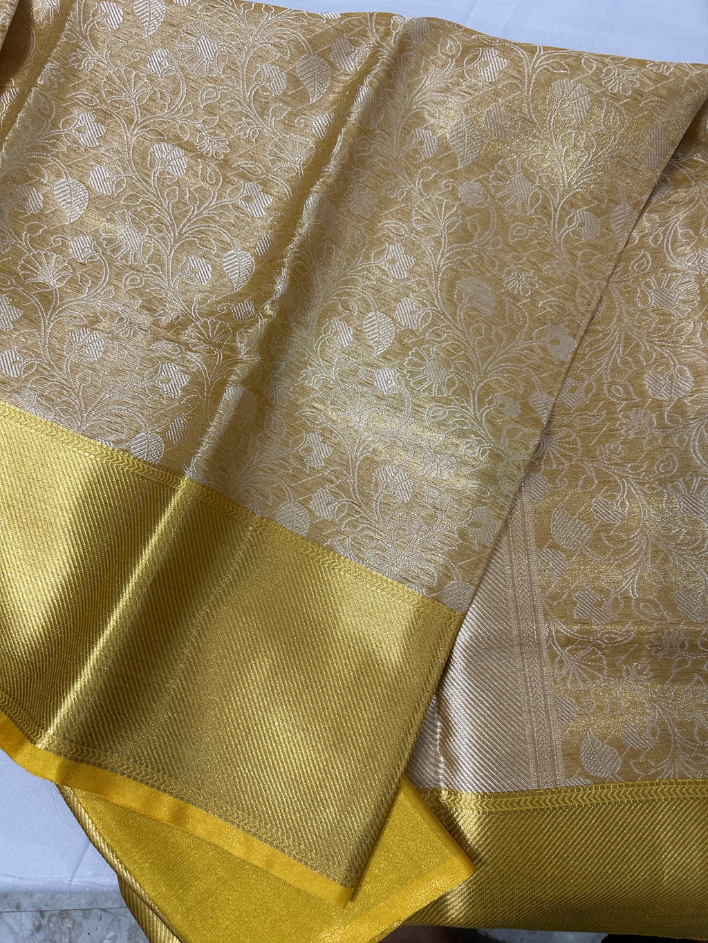 Gold Semi Kanchi Tissue Saree