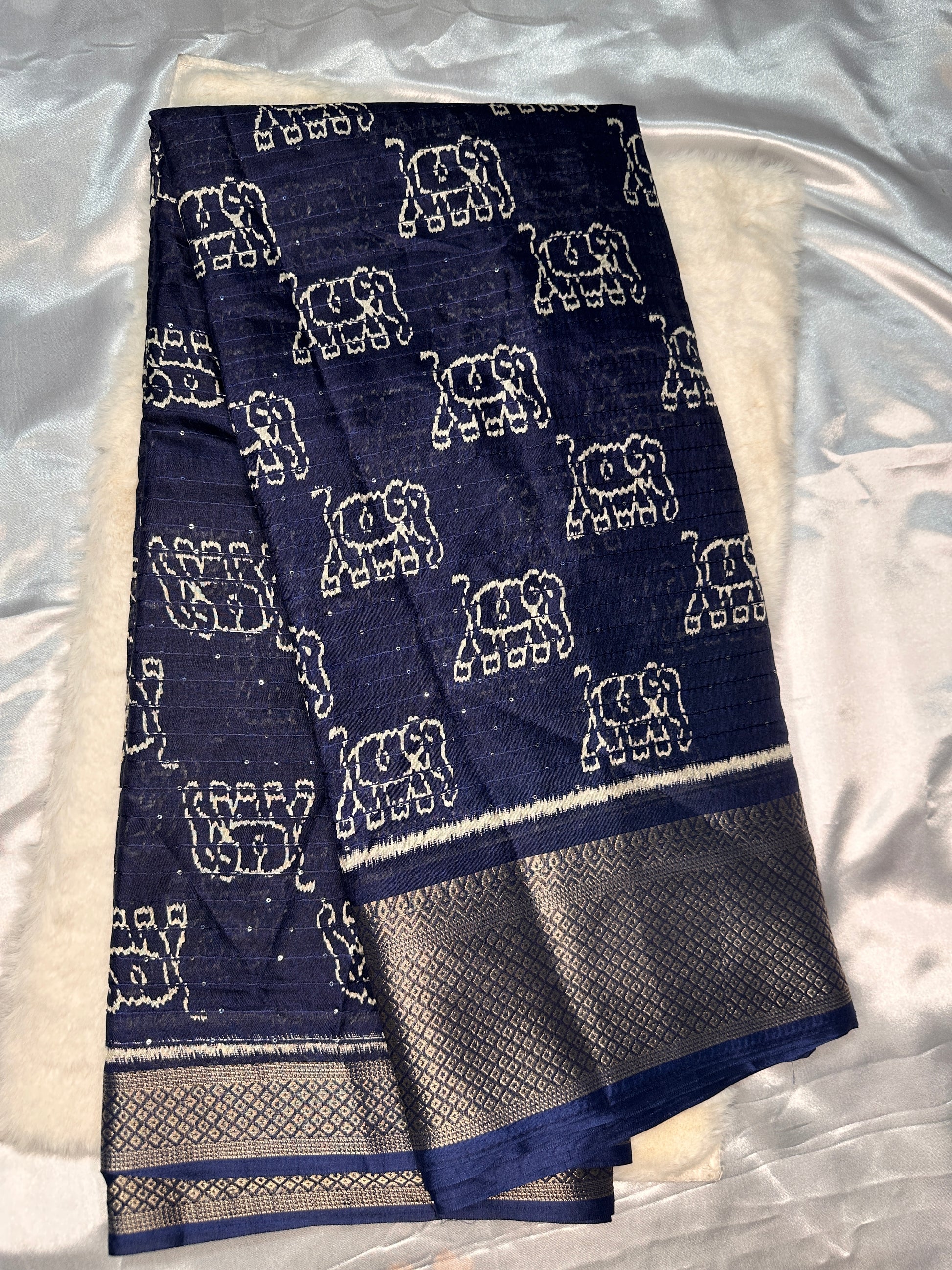 Blue Dola Silk Saree