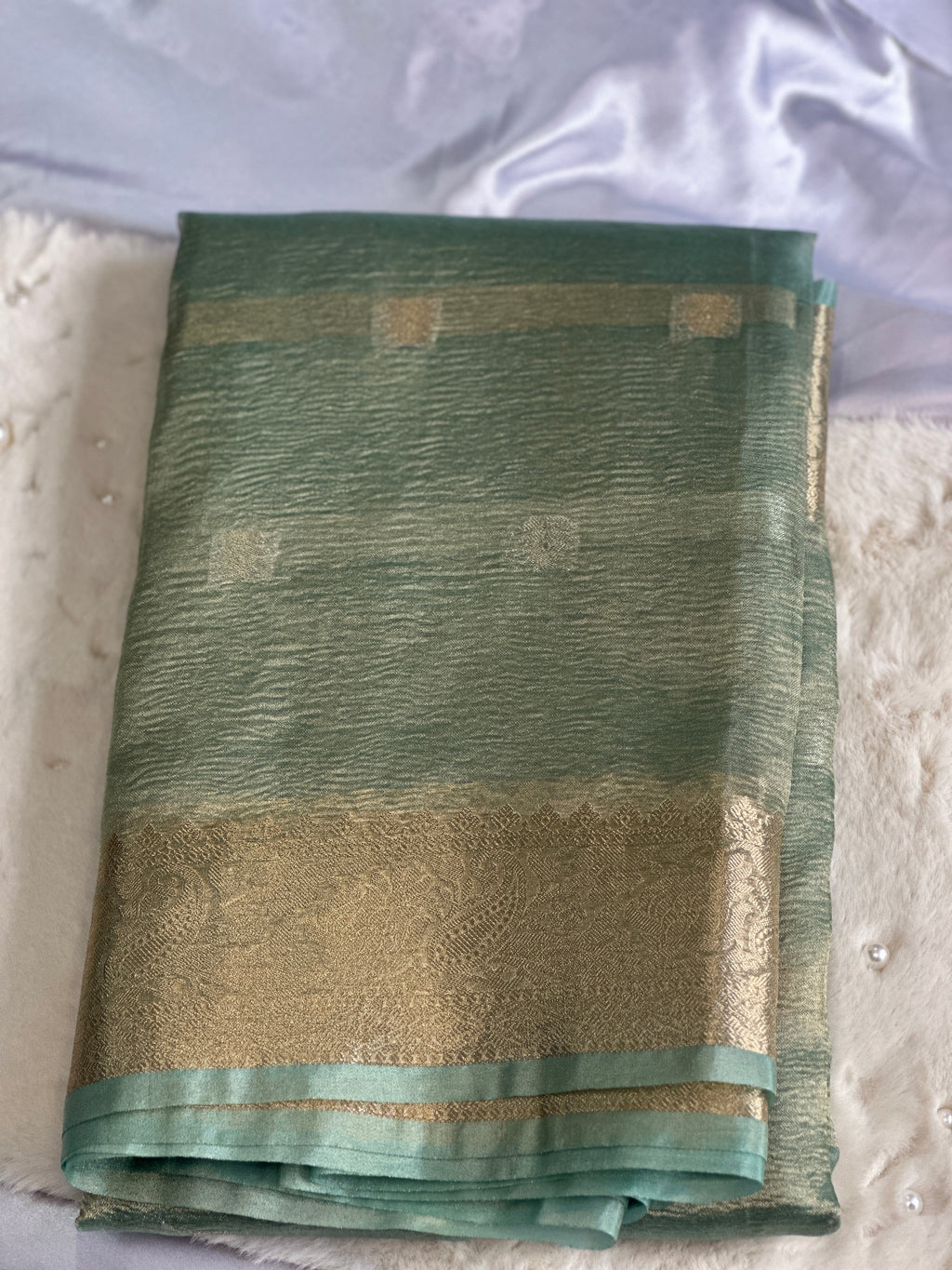 Metallic Crush Tissue Saree