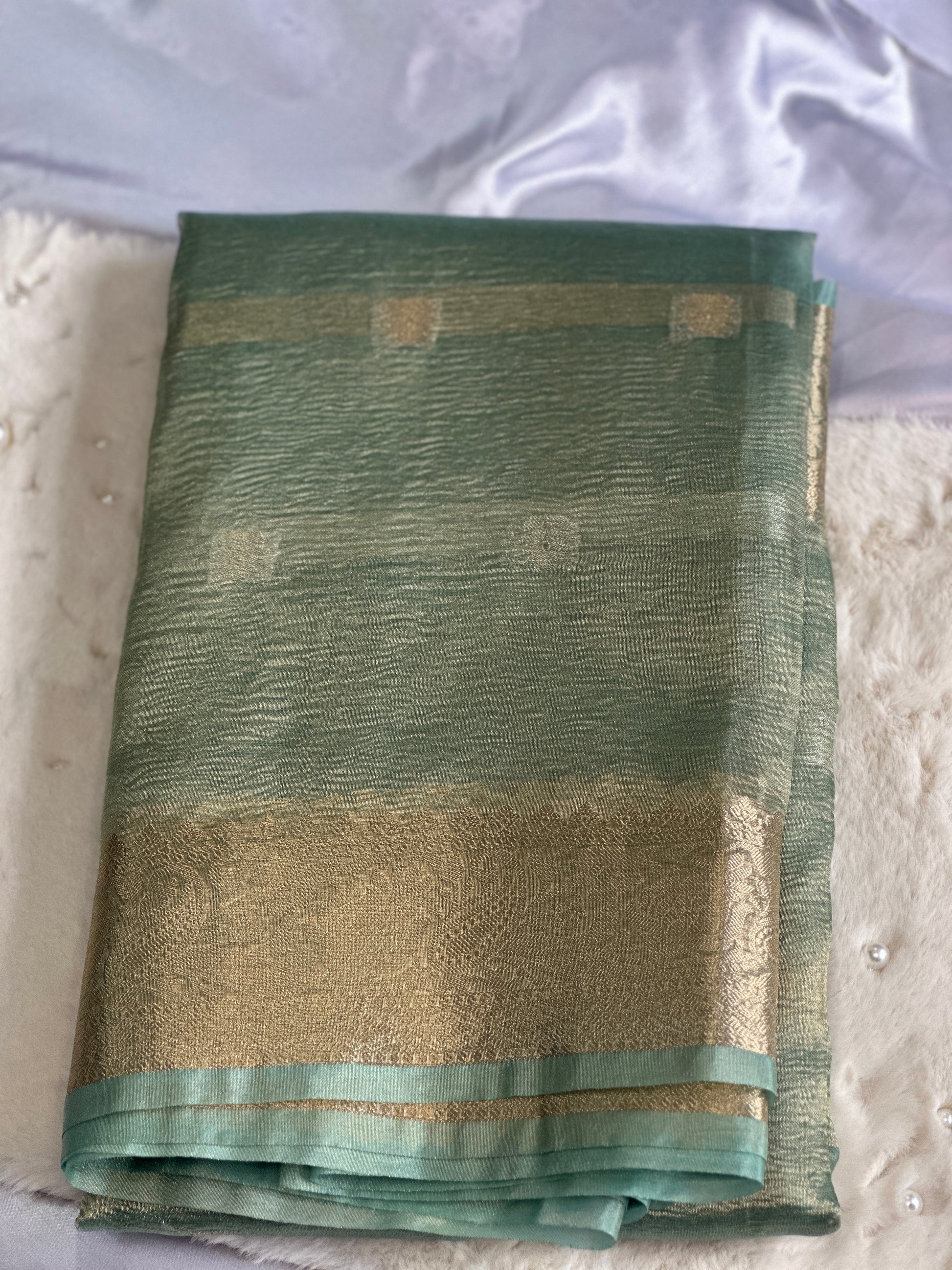 Metallic Crush Tissue Saree
