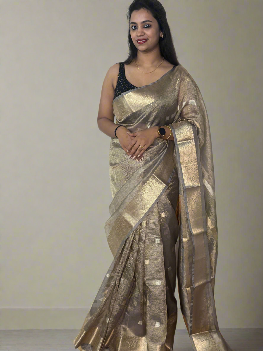 Metallic Crush Tissue Saree
