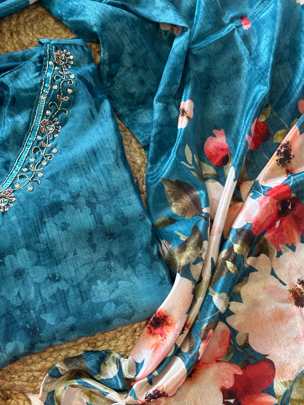 Teal Blue Suit Set