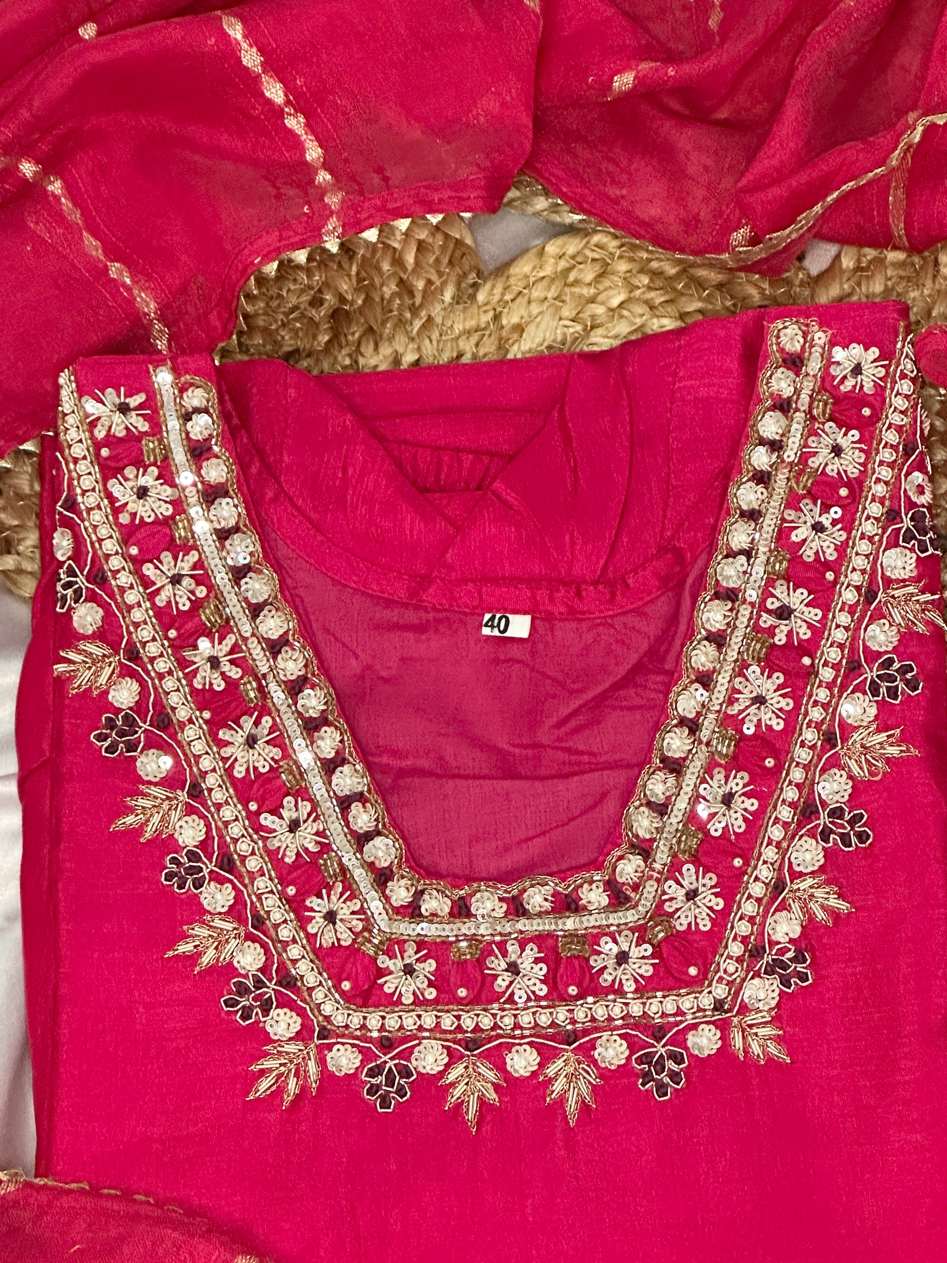 Pink Flare Salwar Set