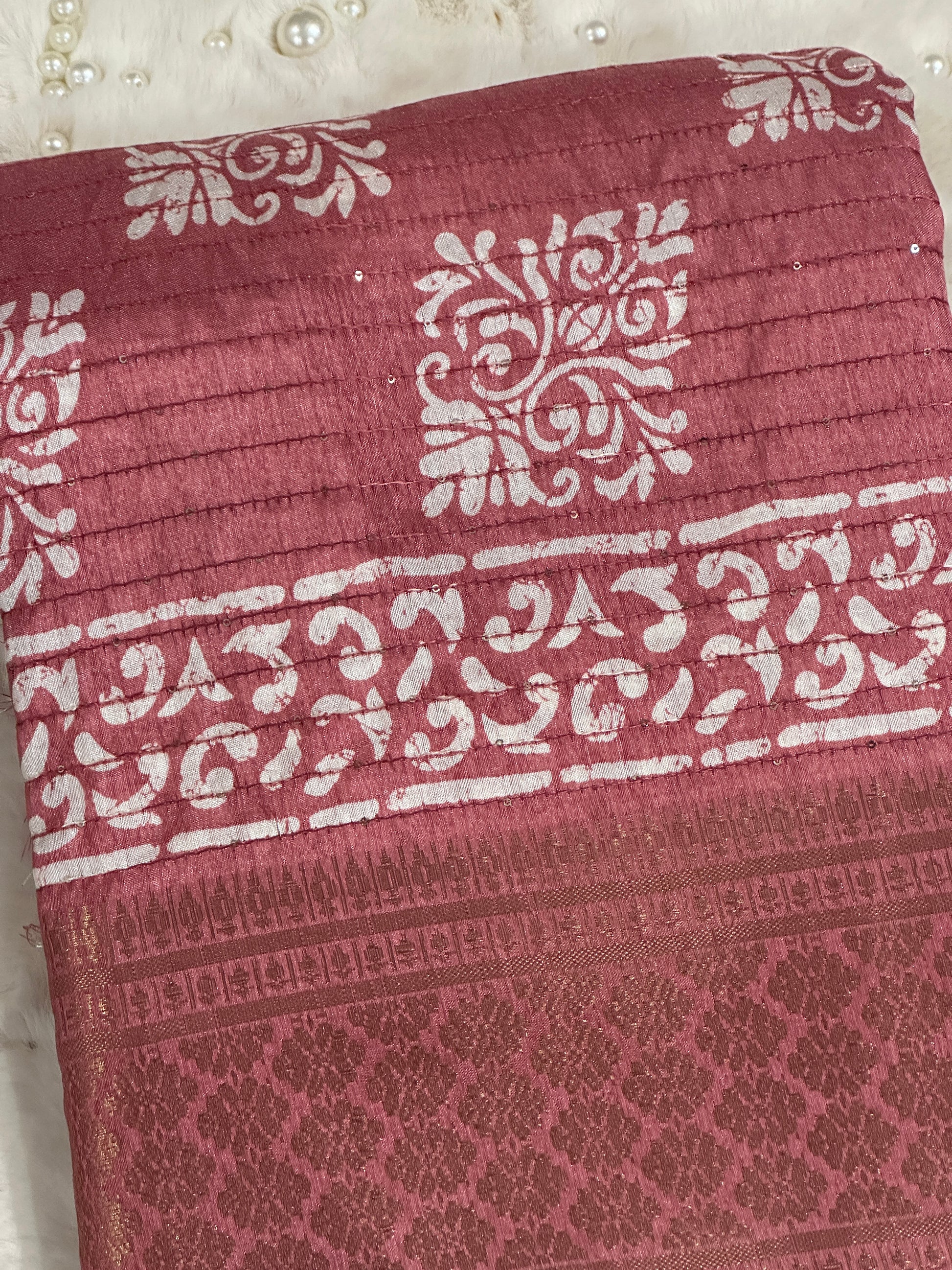 Pink Sequence Saree