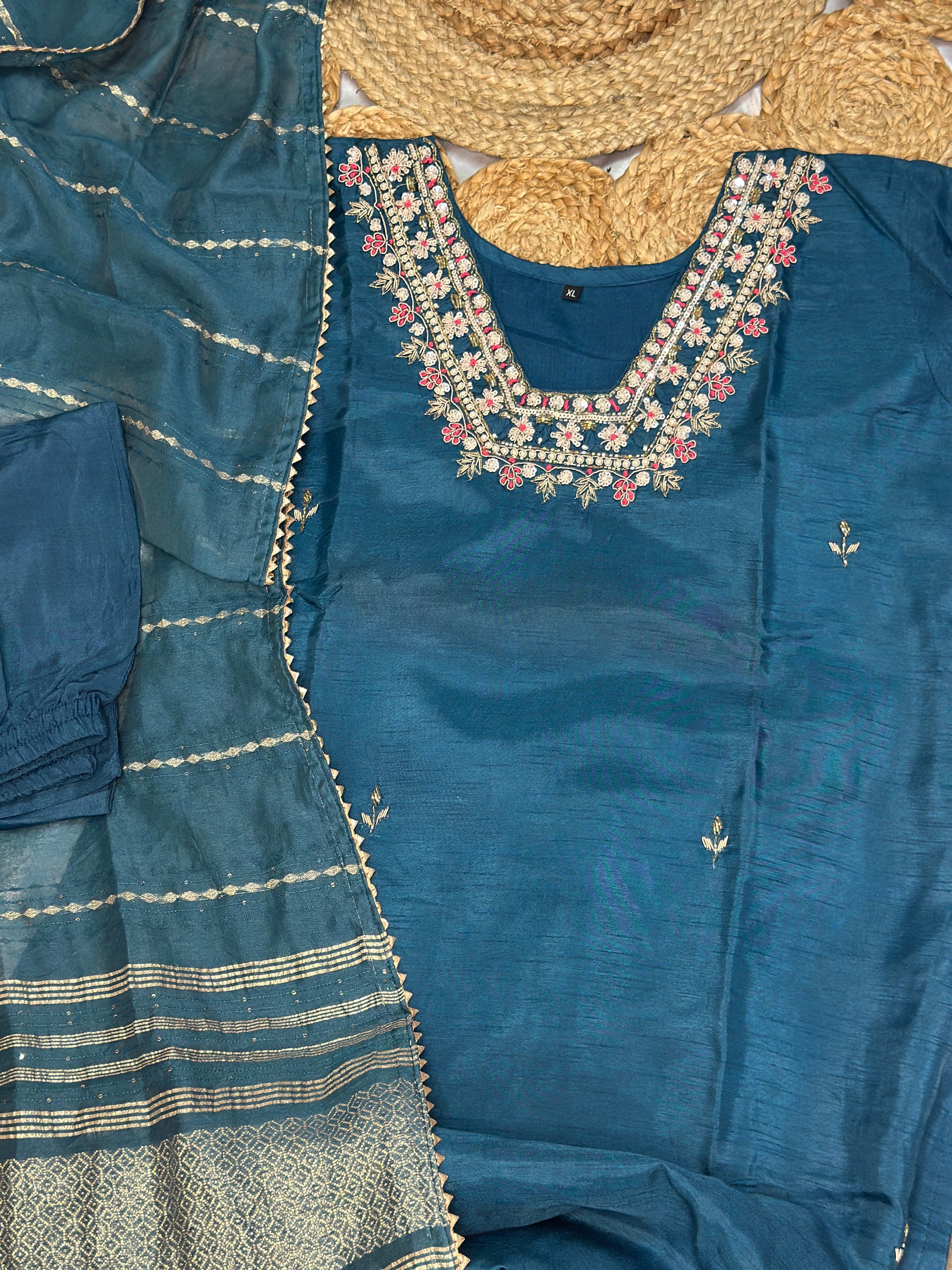 Teal Bloom Salwar Set