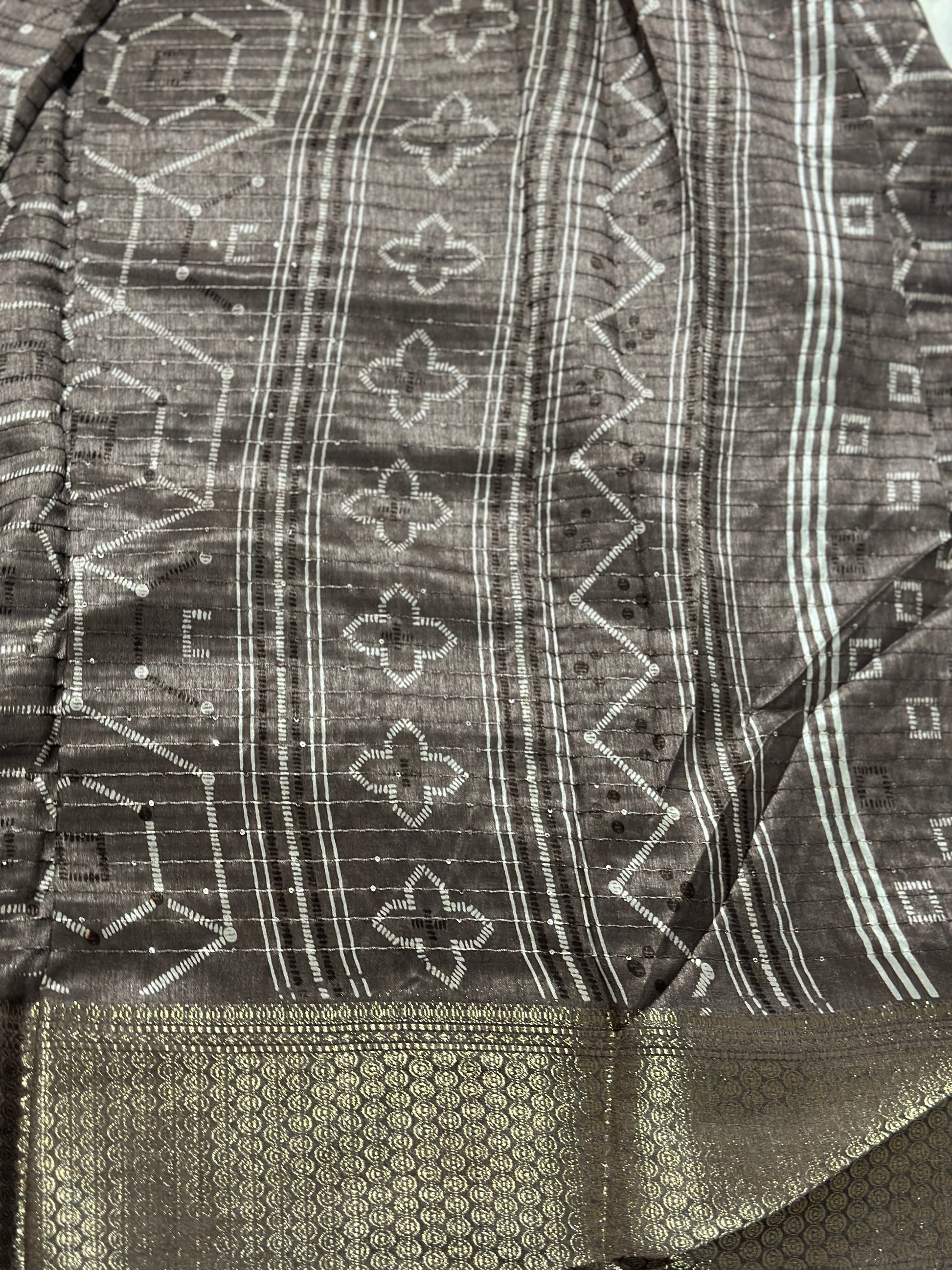 Brown Dola Silk Saree