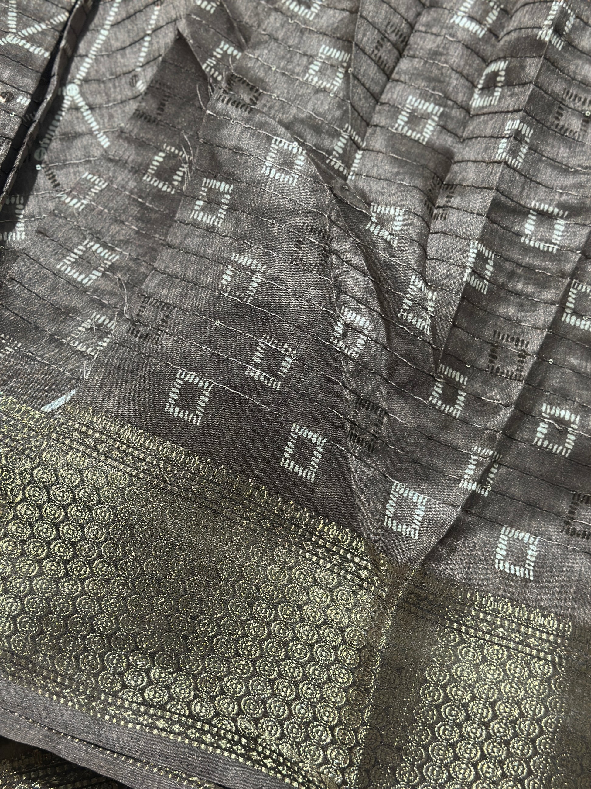 Brown Dola Silk Saree