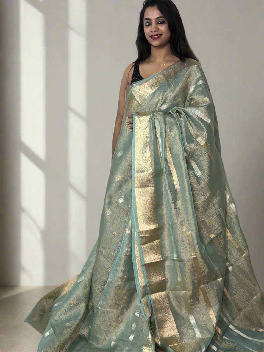Metallic Crush Tissue Saree
