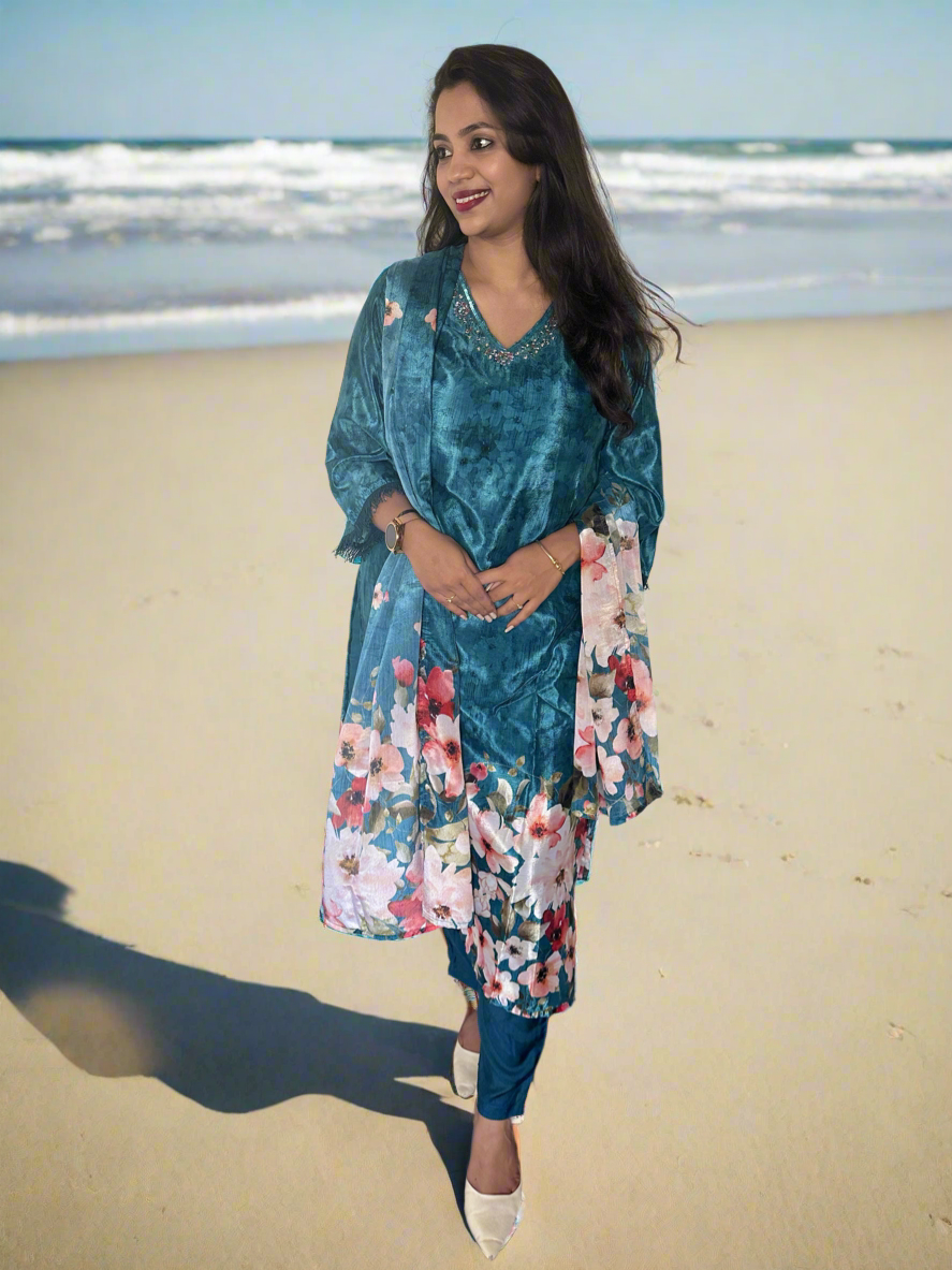 Teal Blue Suit Set