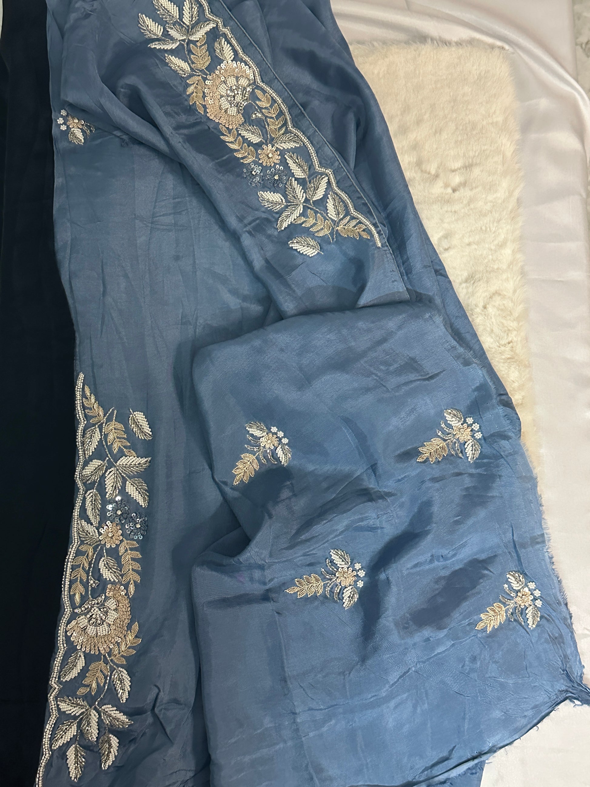 Blue Party Wear Saree