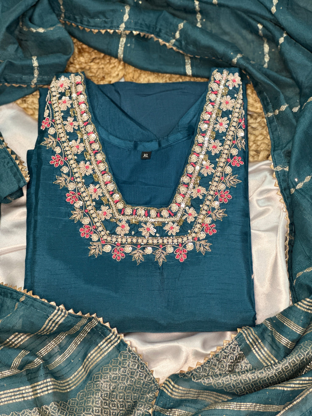 Teal Bloom Salwar Set