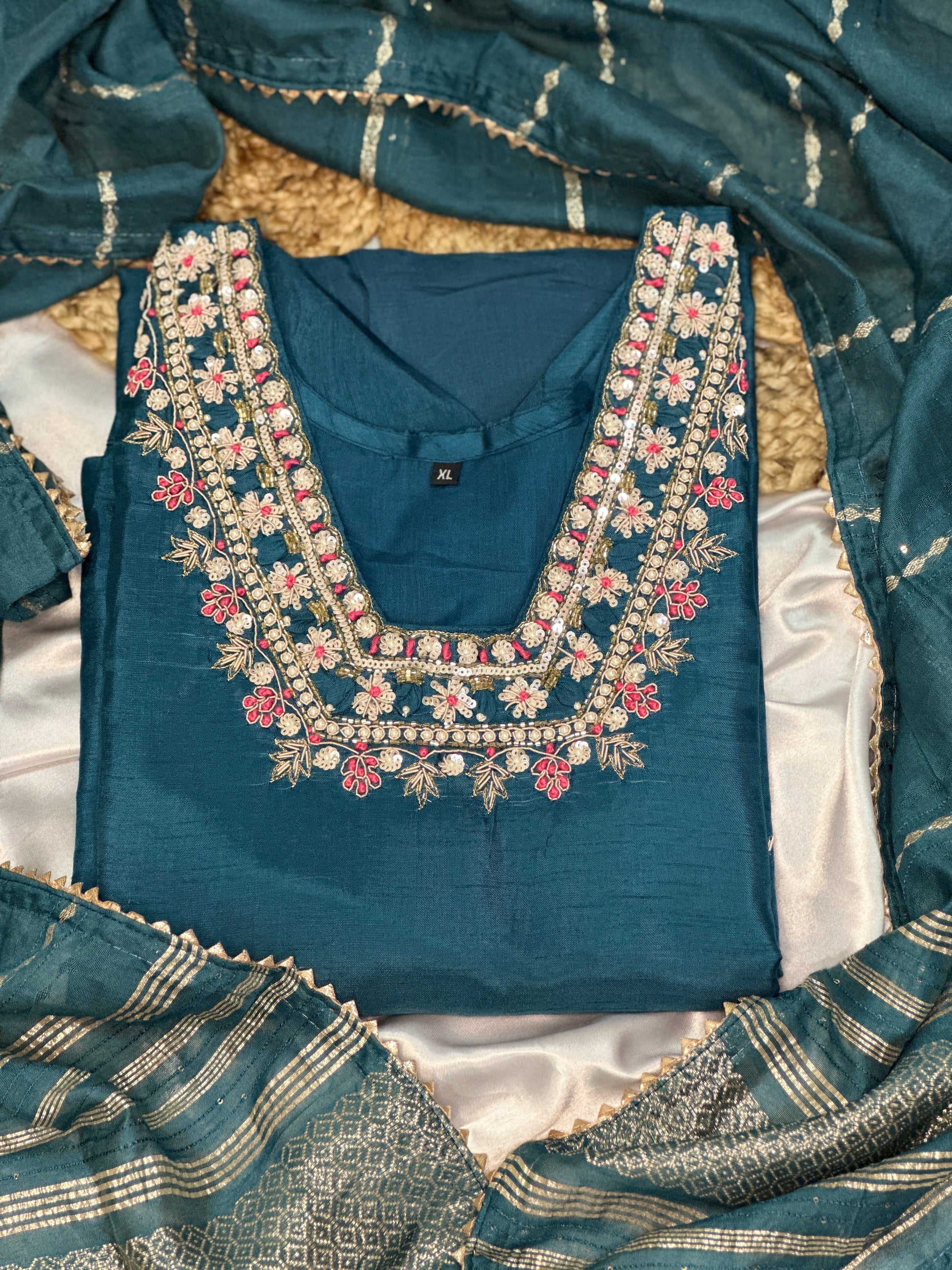 Teal Bloom Salwar Set
