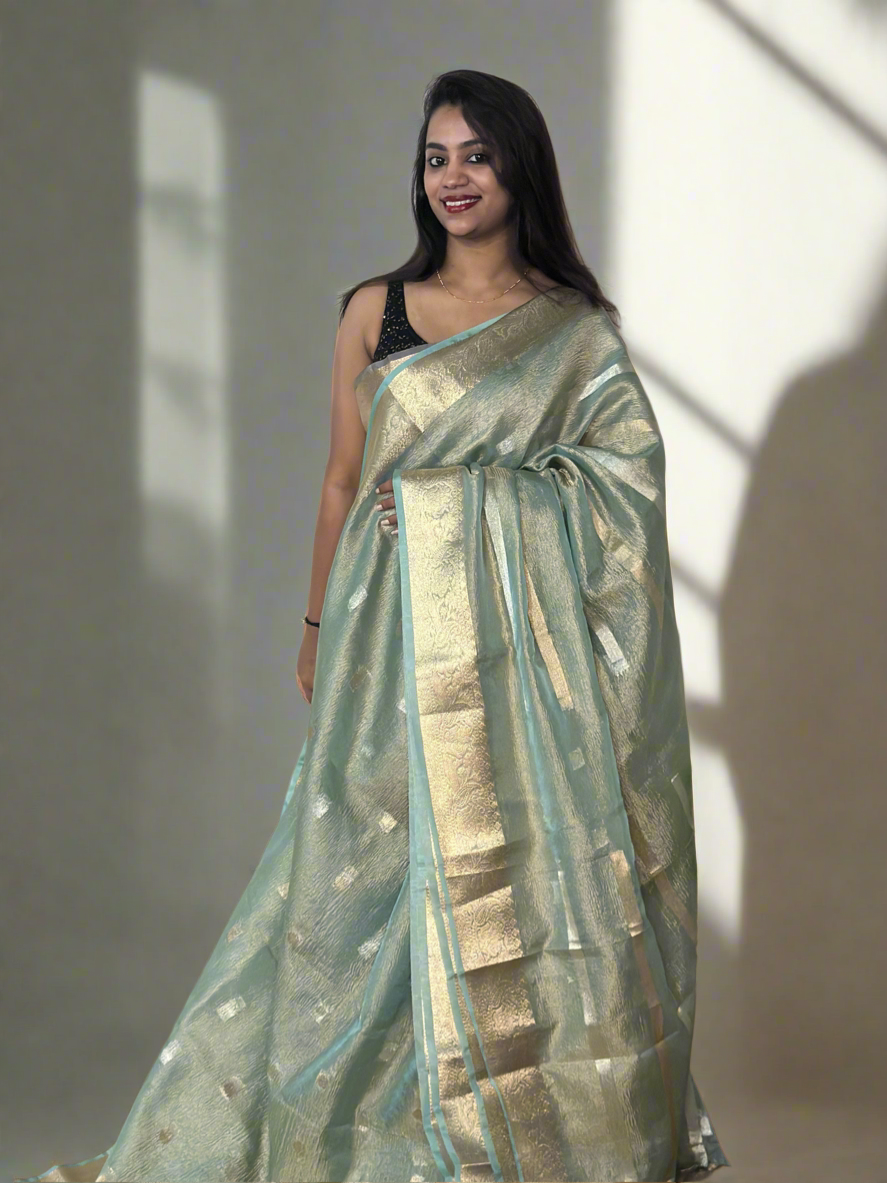 Metallic Crush Tissue Saree