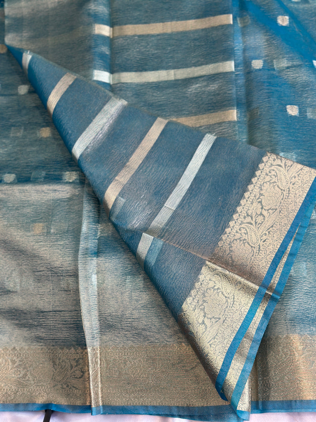 Metallic Crush Tissue Saree
