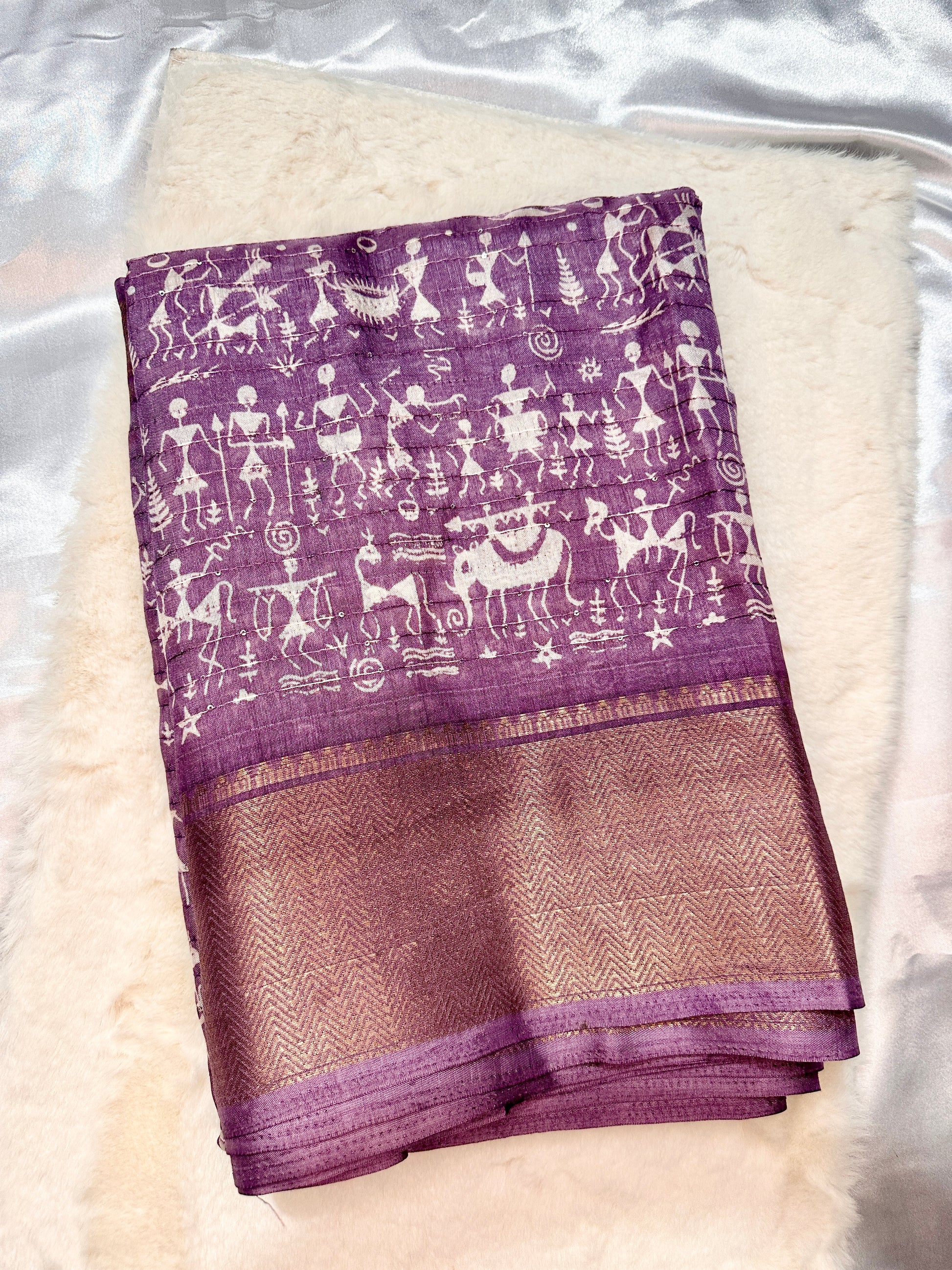 Dola Silk Warli Print Saree