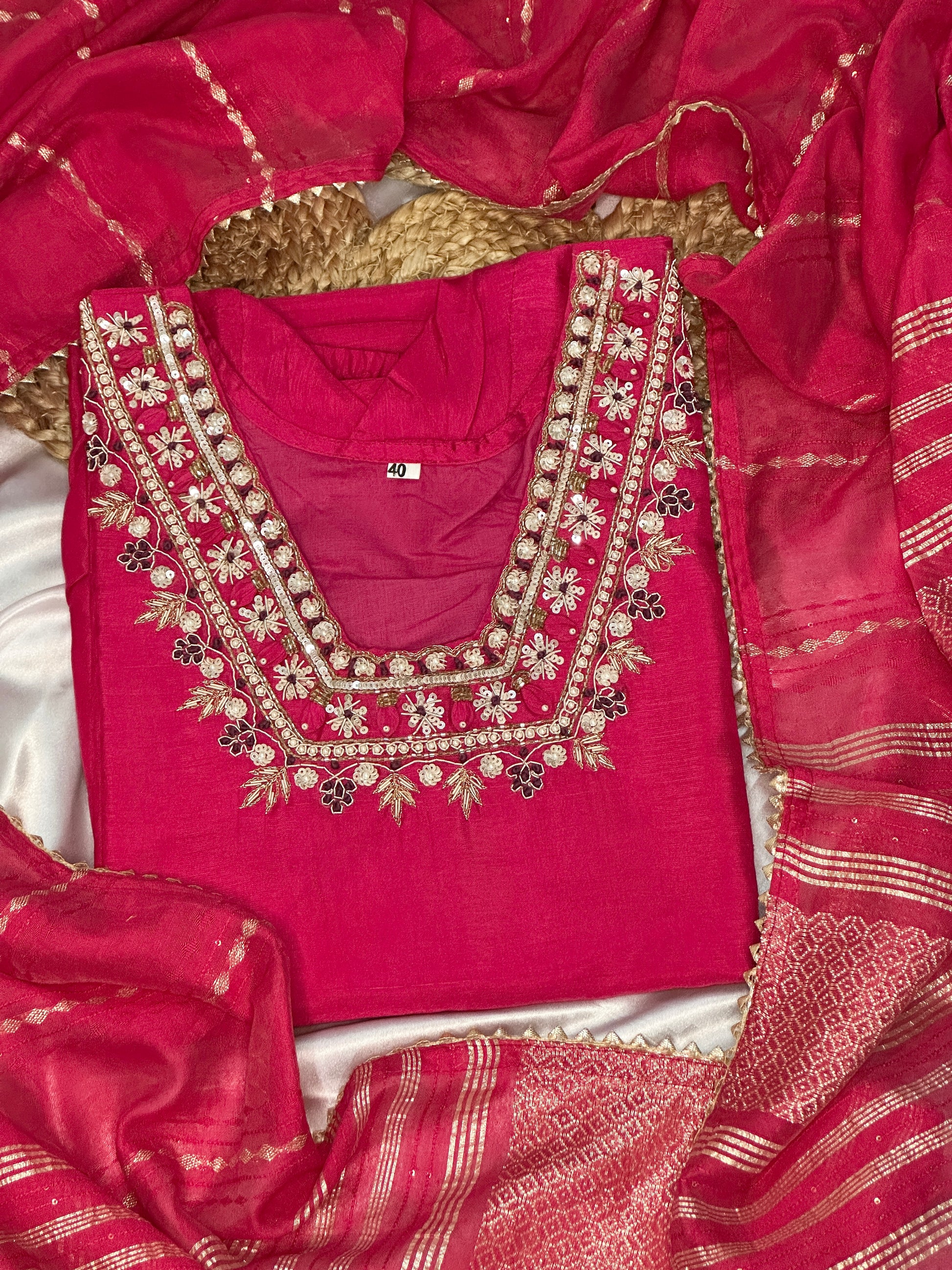 Pink Flare Salwar Set