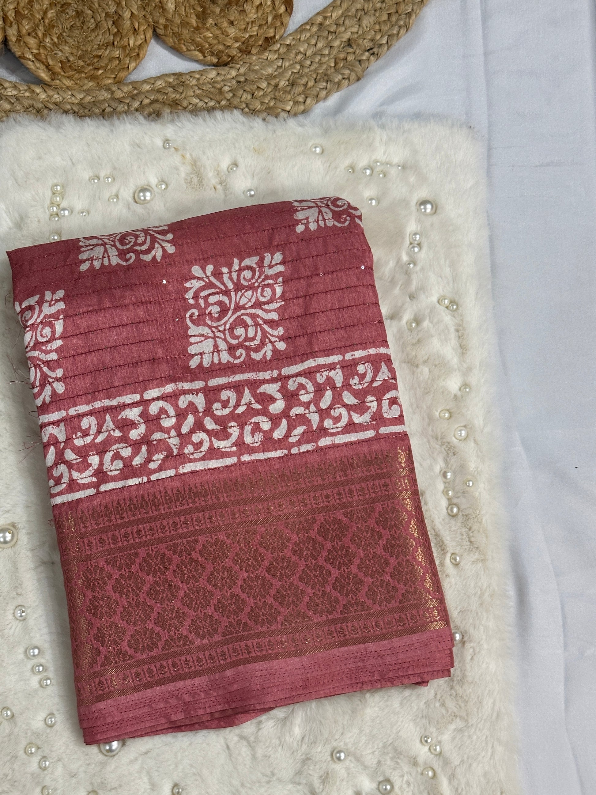 Pink Sequence Saree