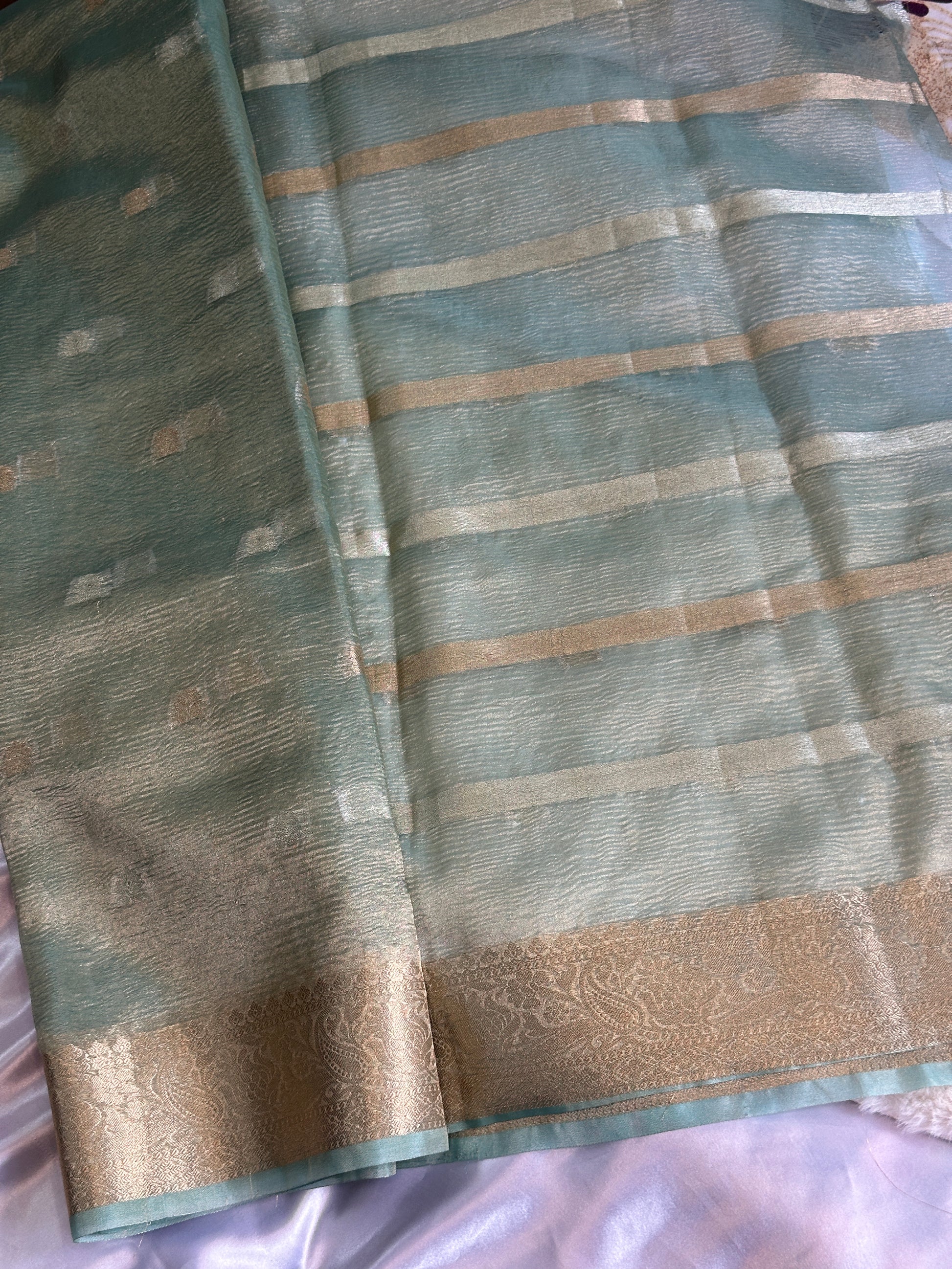 Metallic Crush Tissue Saree
