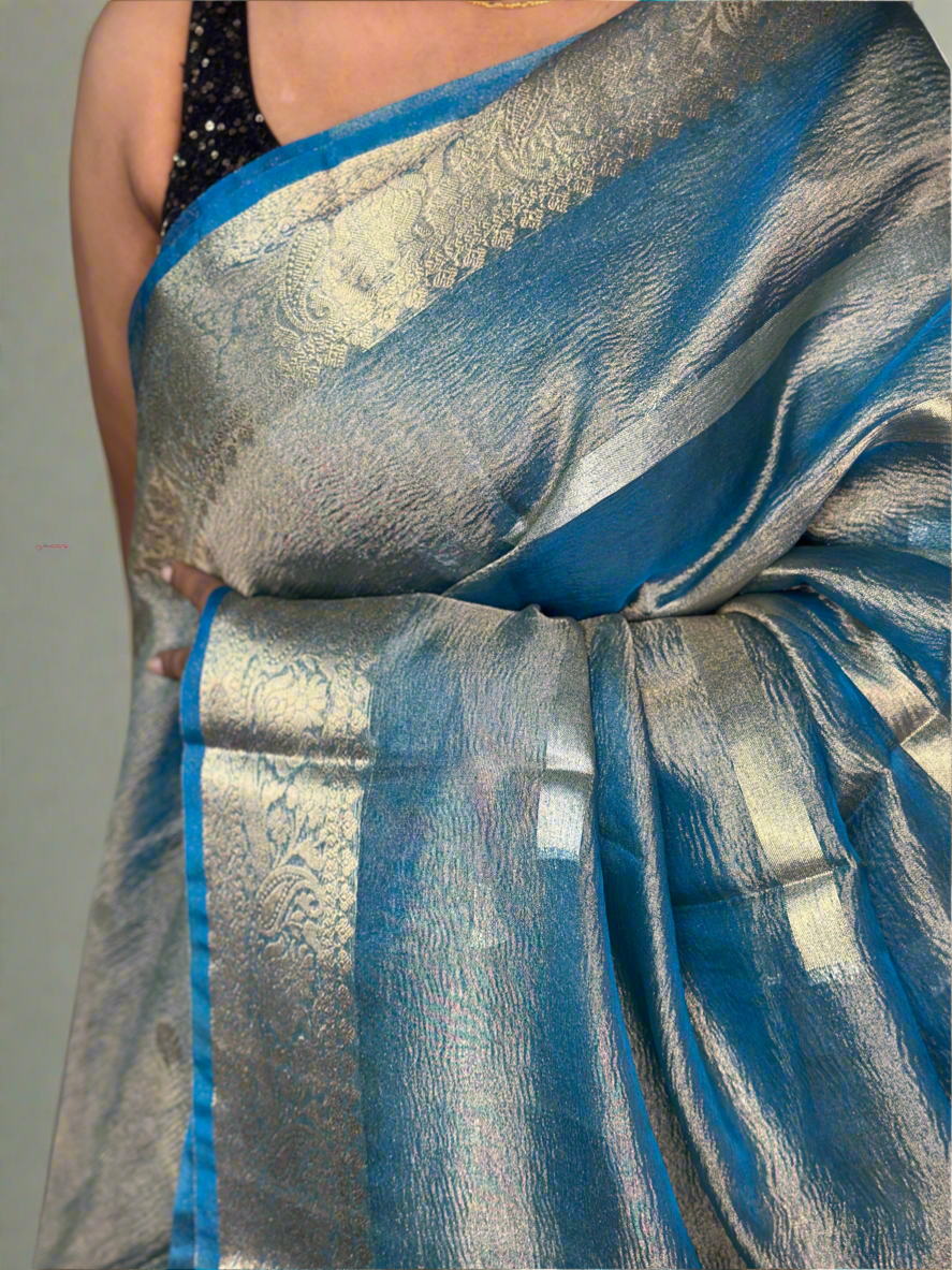 Metallic Crush Tissue Saree