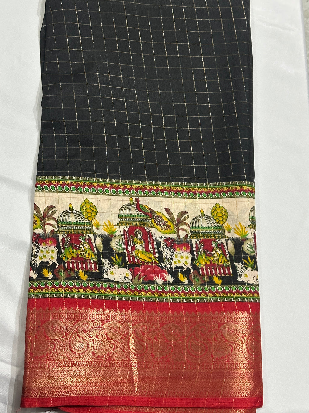 Black Dola Silk Saree