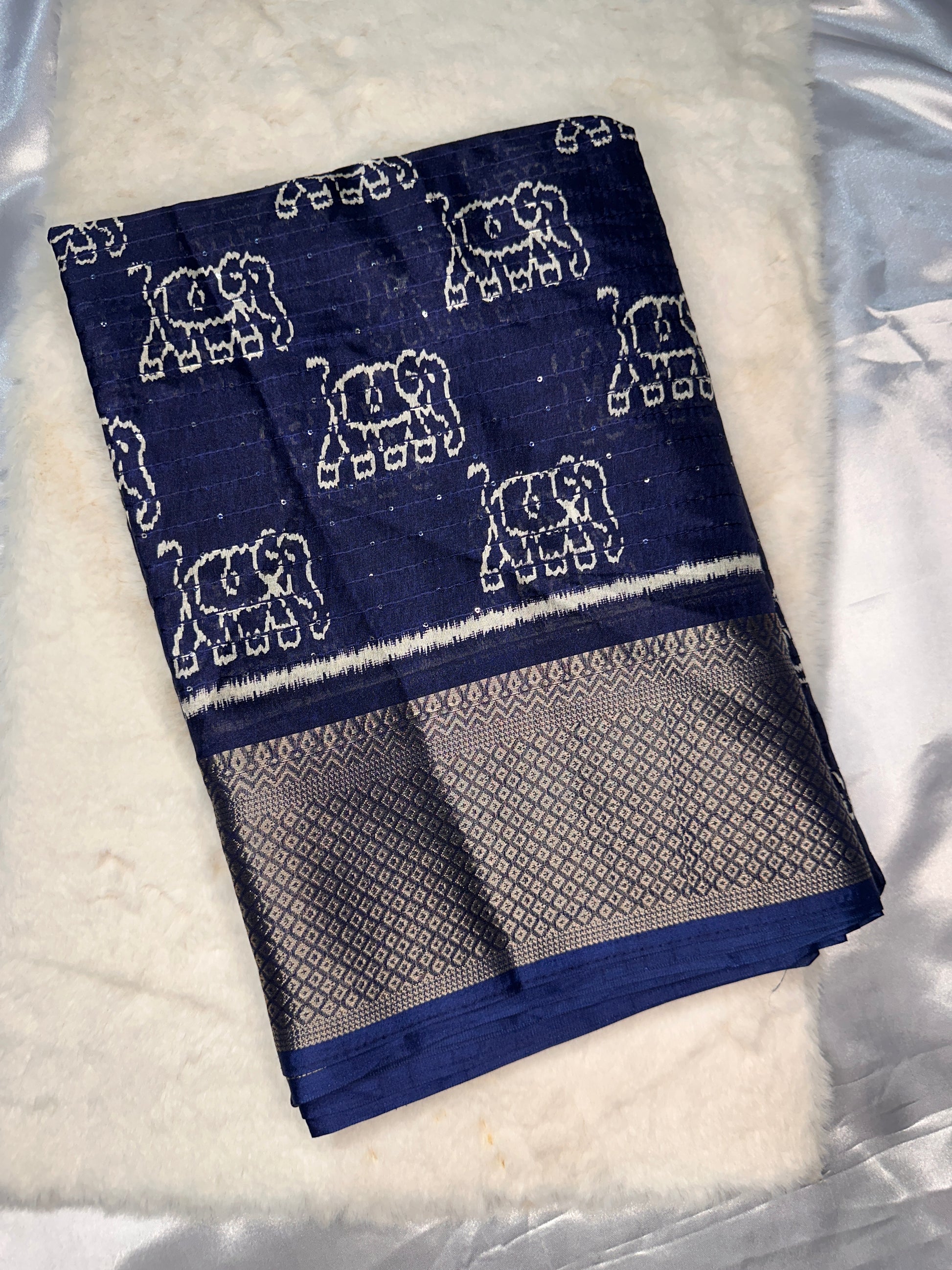 Blue Dola Silk Saree