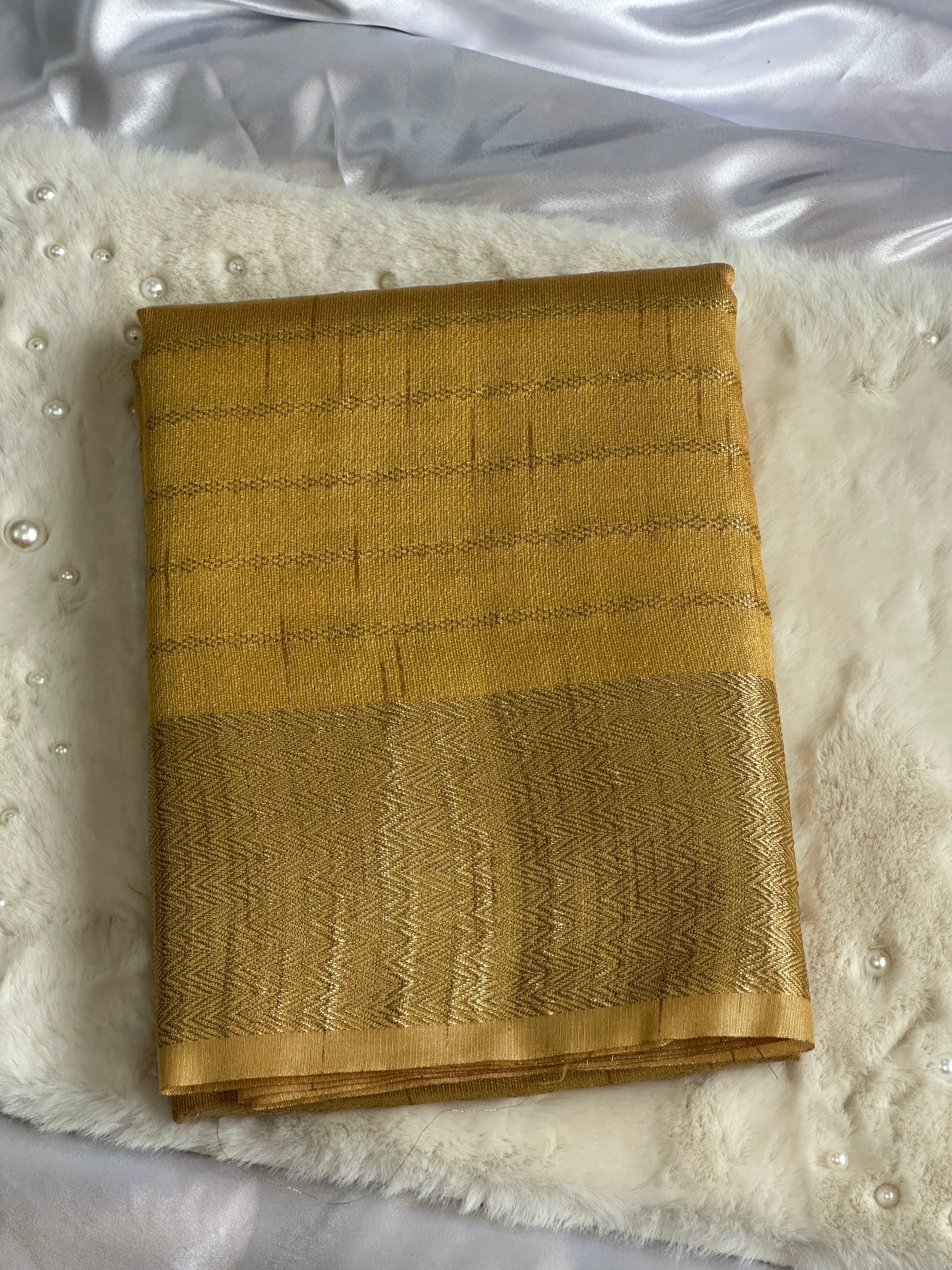 Kora Silk Mustard Gold Saree