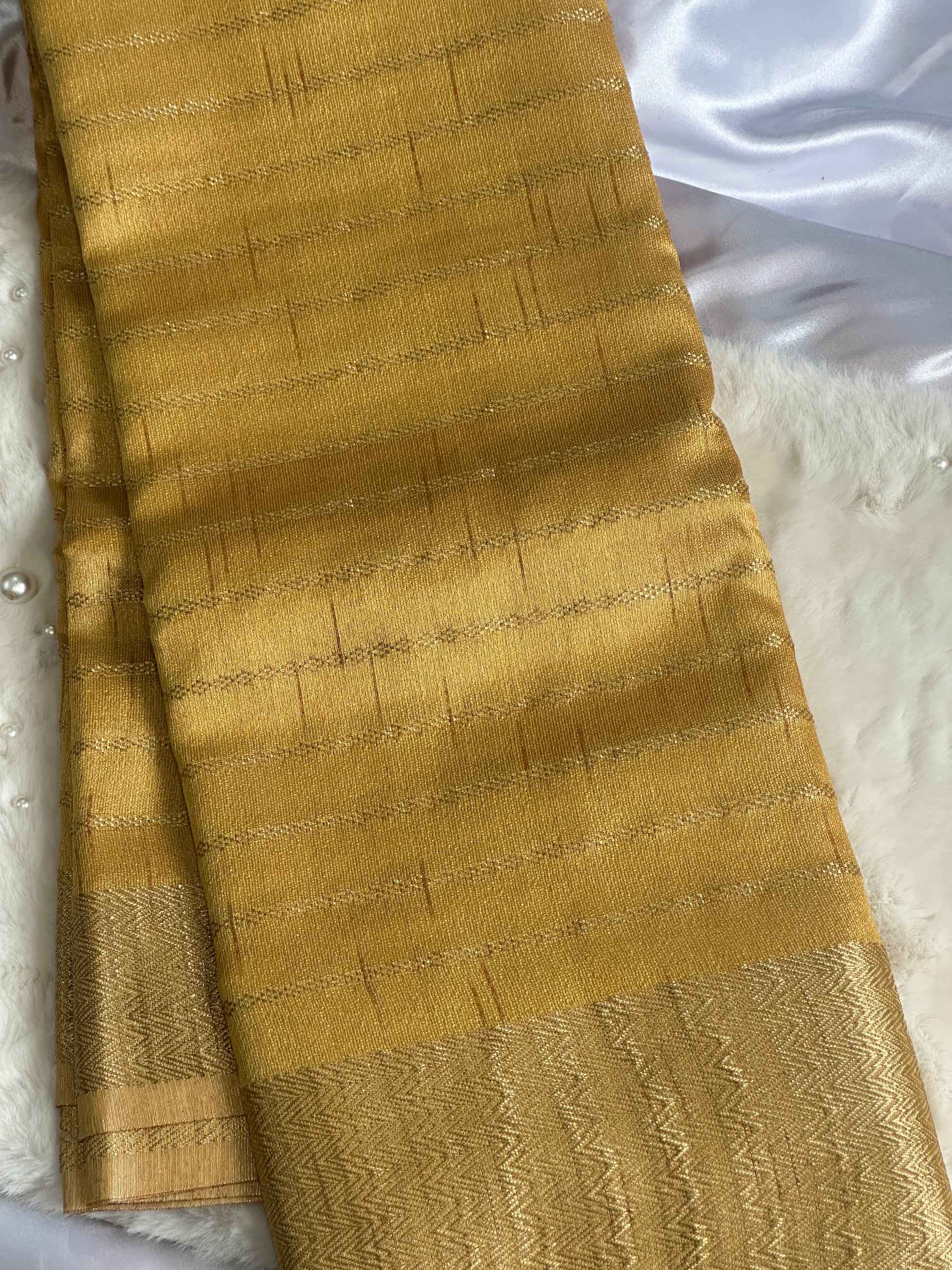 Kora Silk Mustard Gold Saree