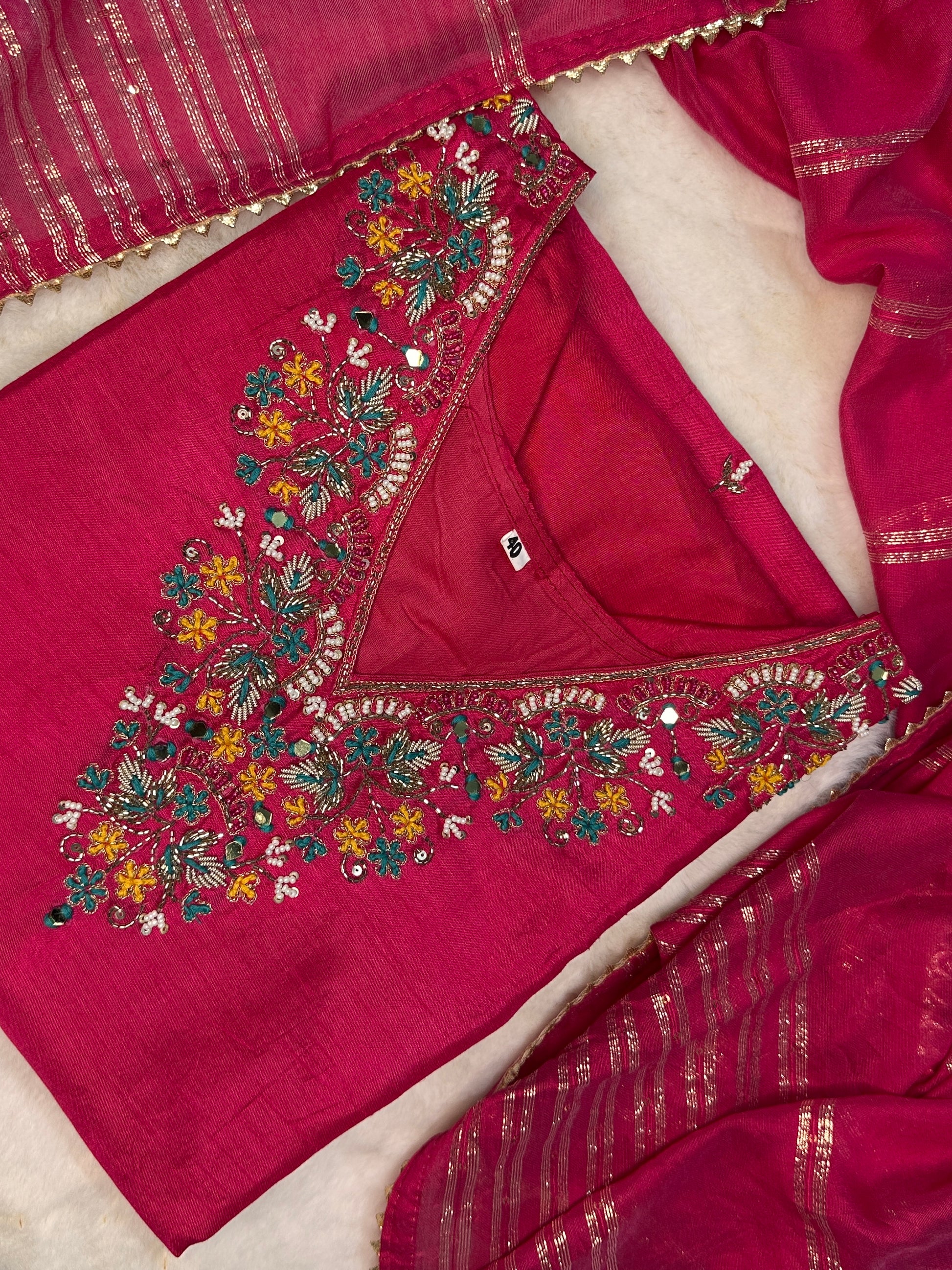 3 piece dola silk salwar kurta set