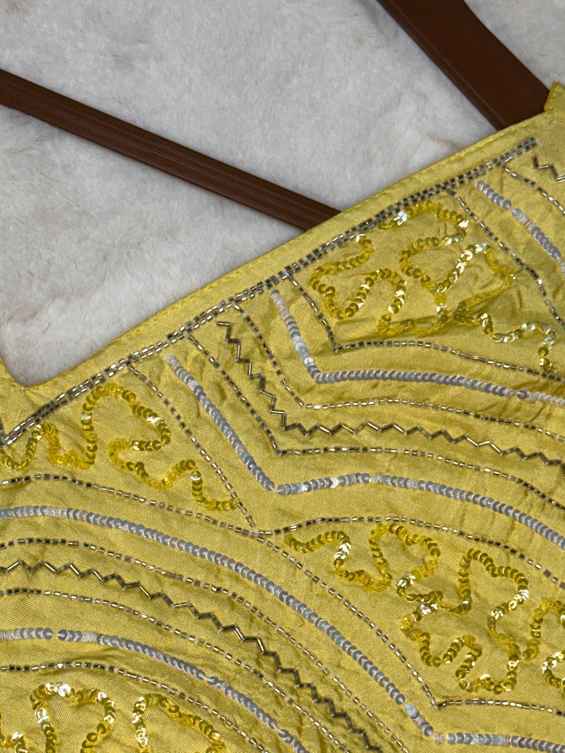Lemon Yellow Designer Wear Saree
