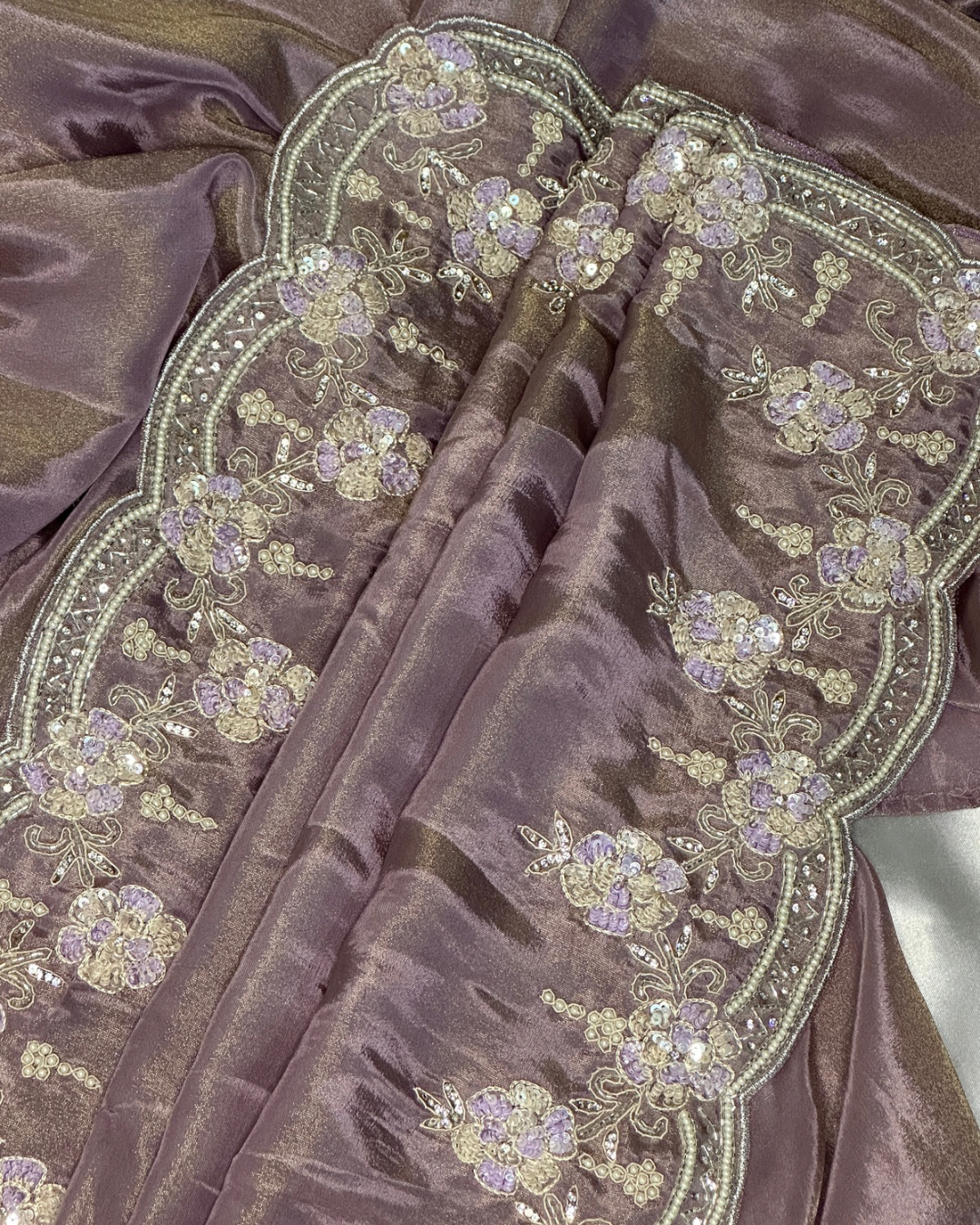 Lilac Designer Wear Saree