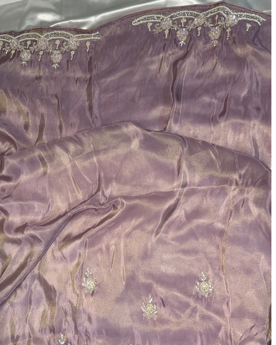 Lilac Designer Wear Saree